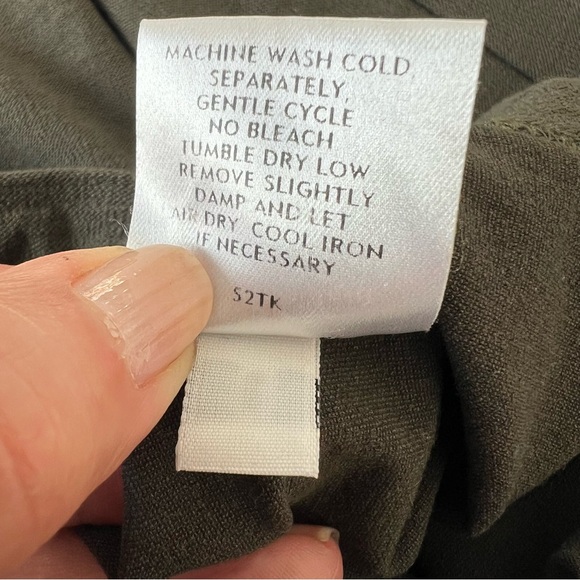 EILEEN FISHER Gray Green Washable Flex Ponte Straight Ankle Length Pants Sz XS - Picture 13 of 15